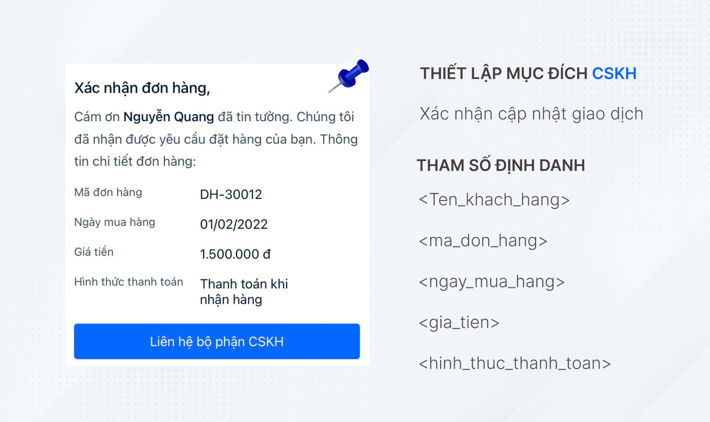Xác nhận/Cập nhật thông tin giao dịch